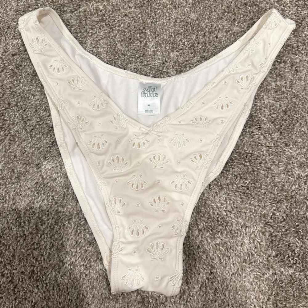 white bikini bottom